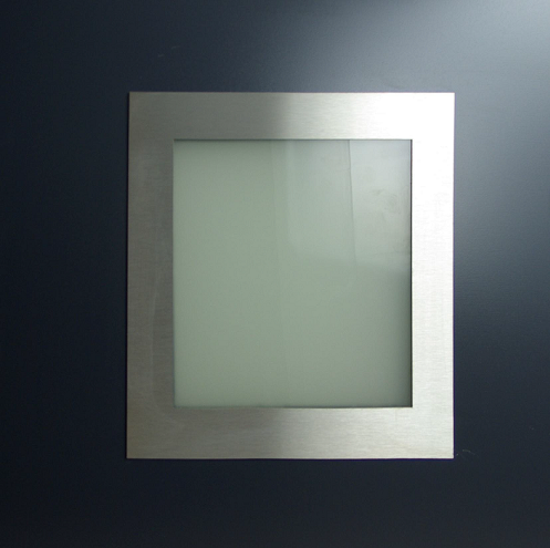 Hublot carré 280 ² INOX double vitrage verre Dépoli épais. 45